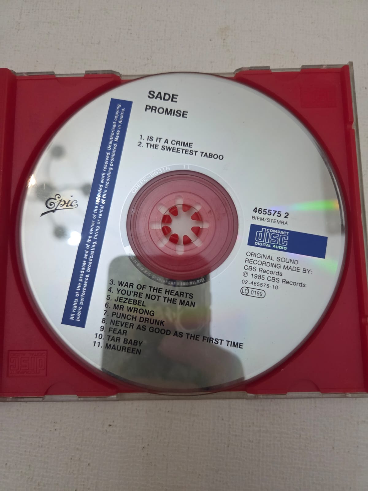 CD Sade – Promise (Álbum Original 1985 / Epic Records)