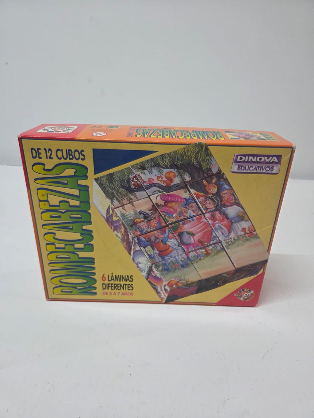 Rompecabezas de Cubos Vintage Dinova – Juego de 12 Cubos y 6 Láminas (Cuentos Infantiles)