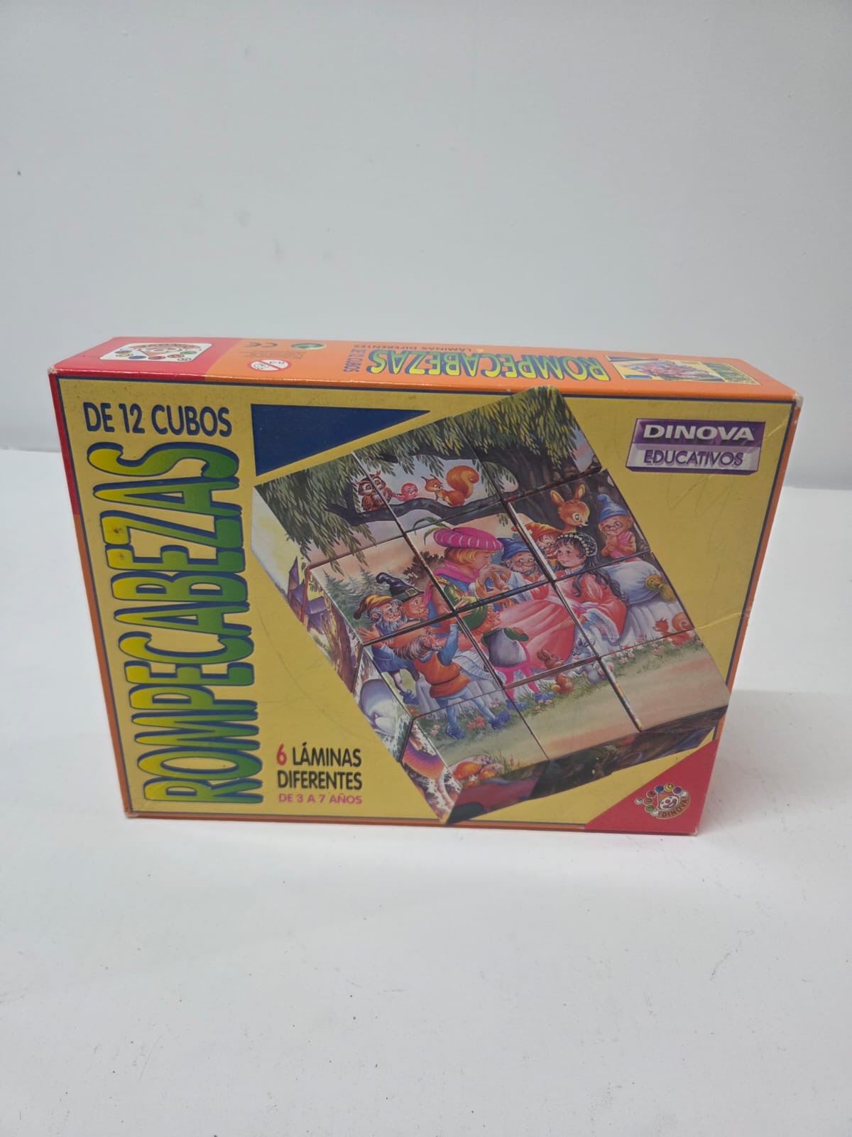 Rompecabezas de Cubos Vintage Dinova – Juego de 12 Cubos y 6 Láminas (Cuentos Infantiles)