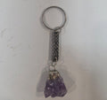 Llavero Souvenir de Uruguay con Piedra Natural Amatista Bruta