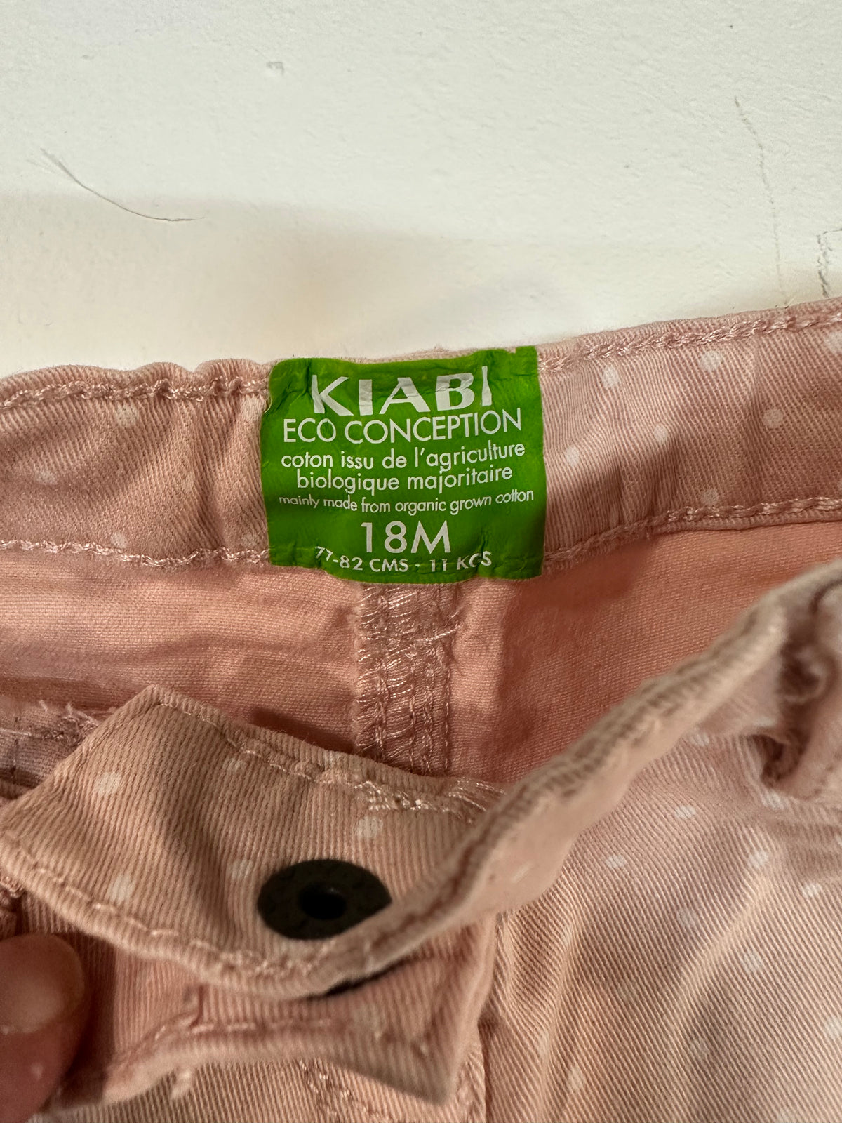 Pantalón rosa de lunares Kiabi Eco Conception - Talla 18M (77-82 cm)