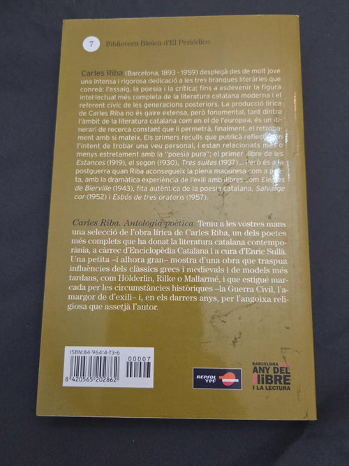 Antología poética. Carles Riba.