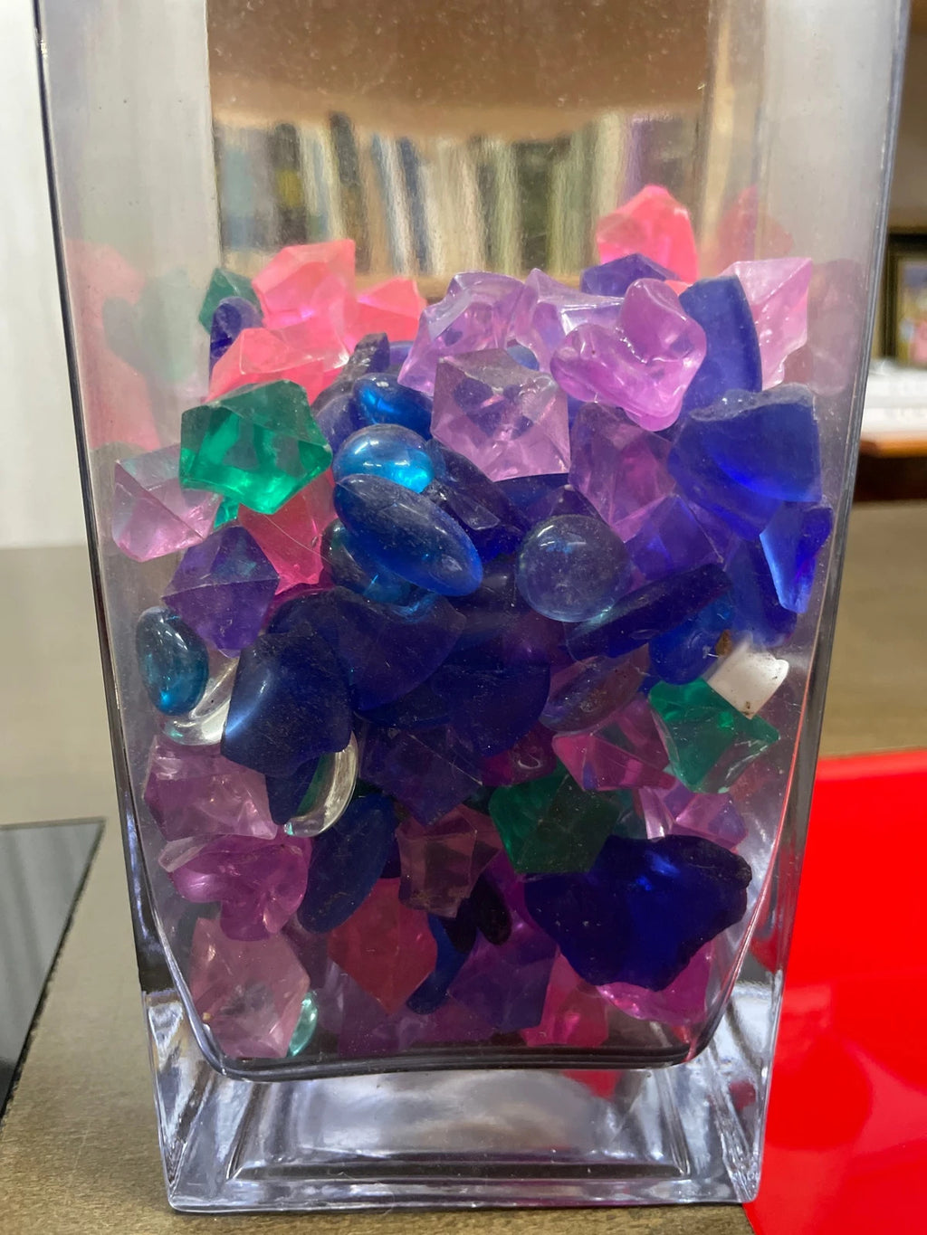 Jarrón de cristal Centro de mesa multicolor