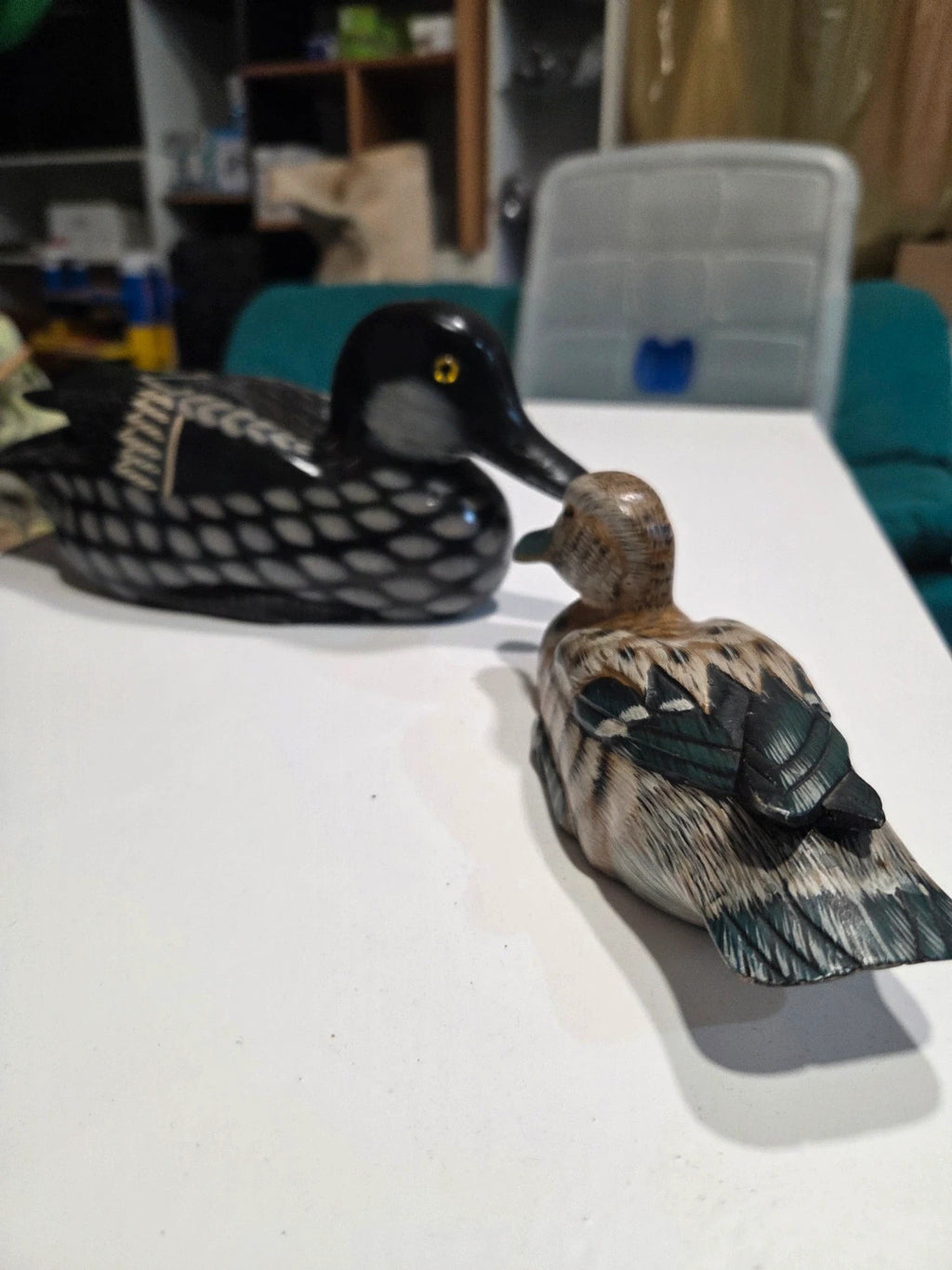 Pareja de patos decorativos