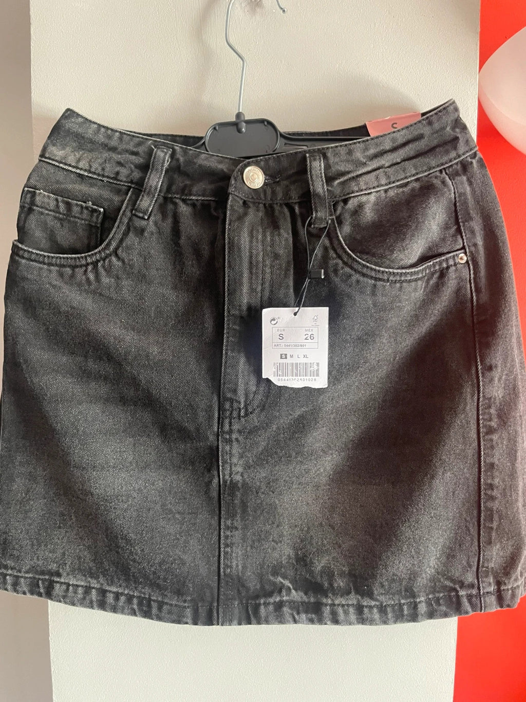 Minifalda vaquera negra talla S