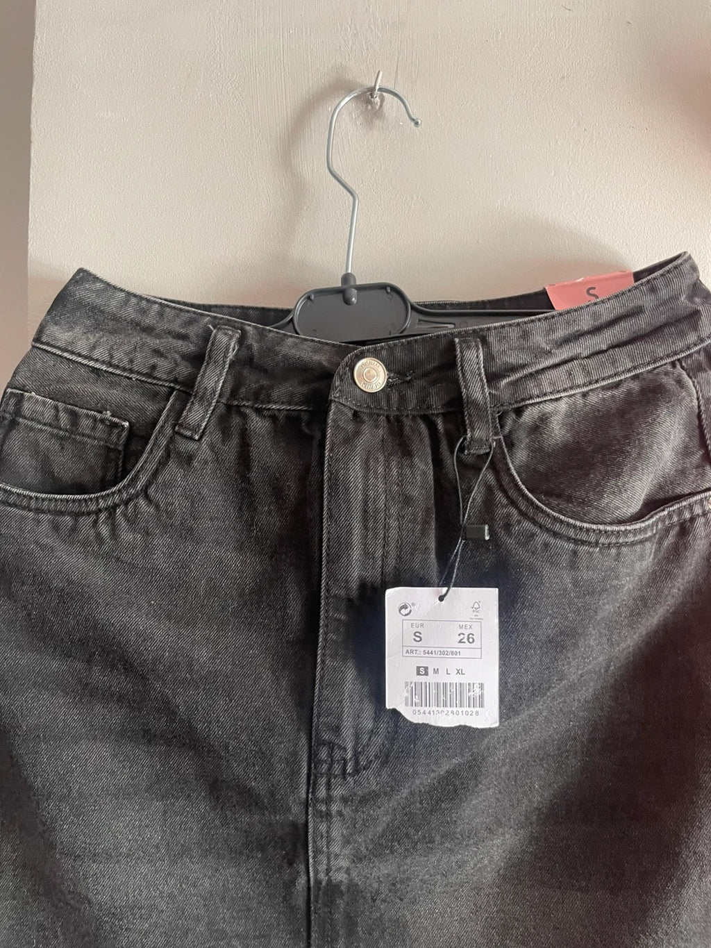 Minifalda vaquera negra talla S