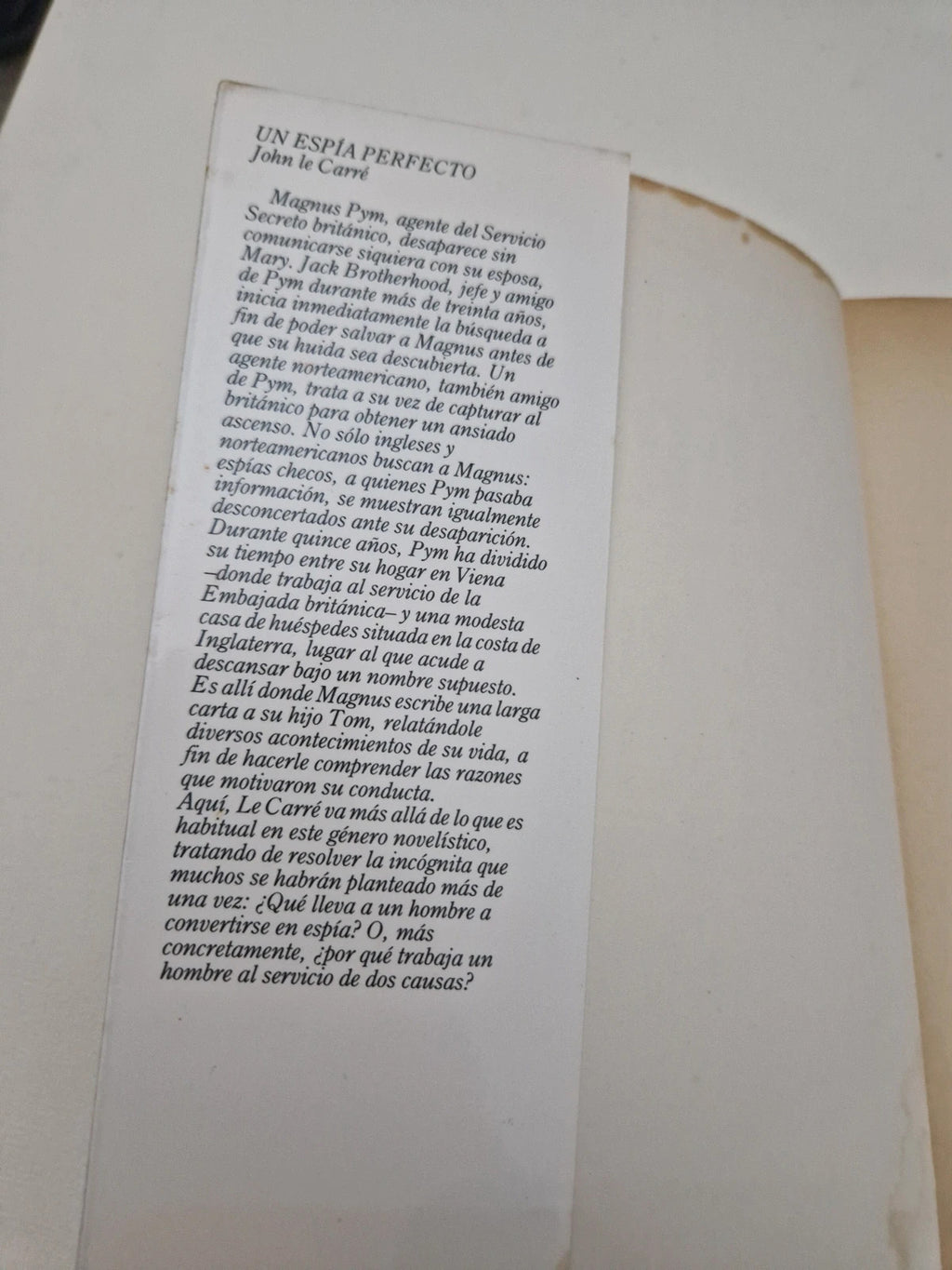 Un espía perfecto. John Le Carre.