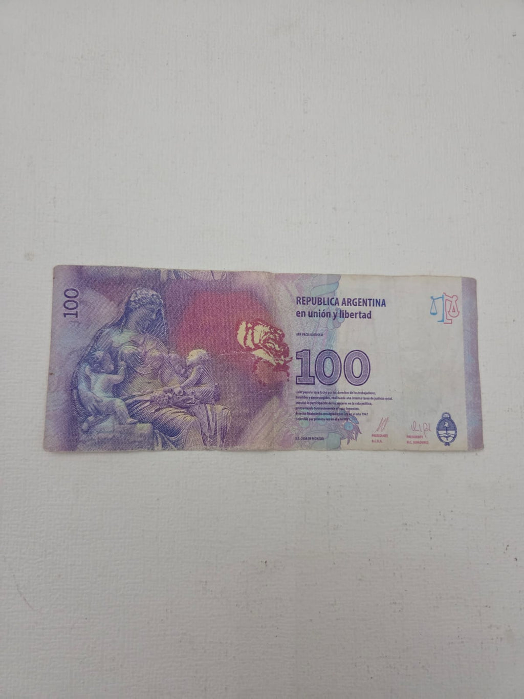 Billete de 100 Pesos Argentinos – Evita Perón (Serie P)