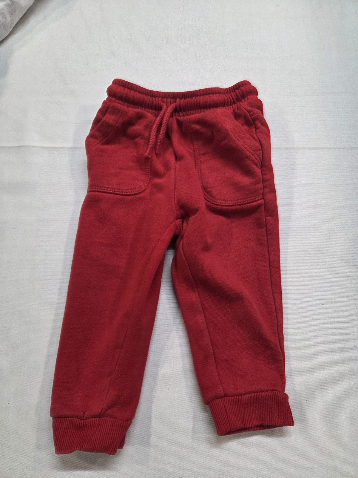 Pantalón de Chándal Rojo Bebé (12-18 Meses / 80 cm) - Con Bolsillos y