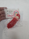 Muñeco / Gusano Amigurumi Tejido a Croché con Tarjeta de Regalo ("I hope this makes you smile")