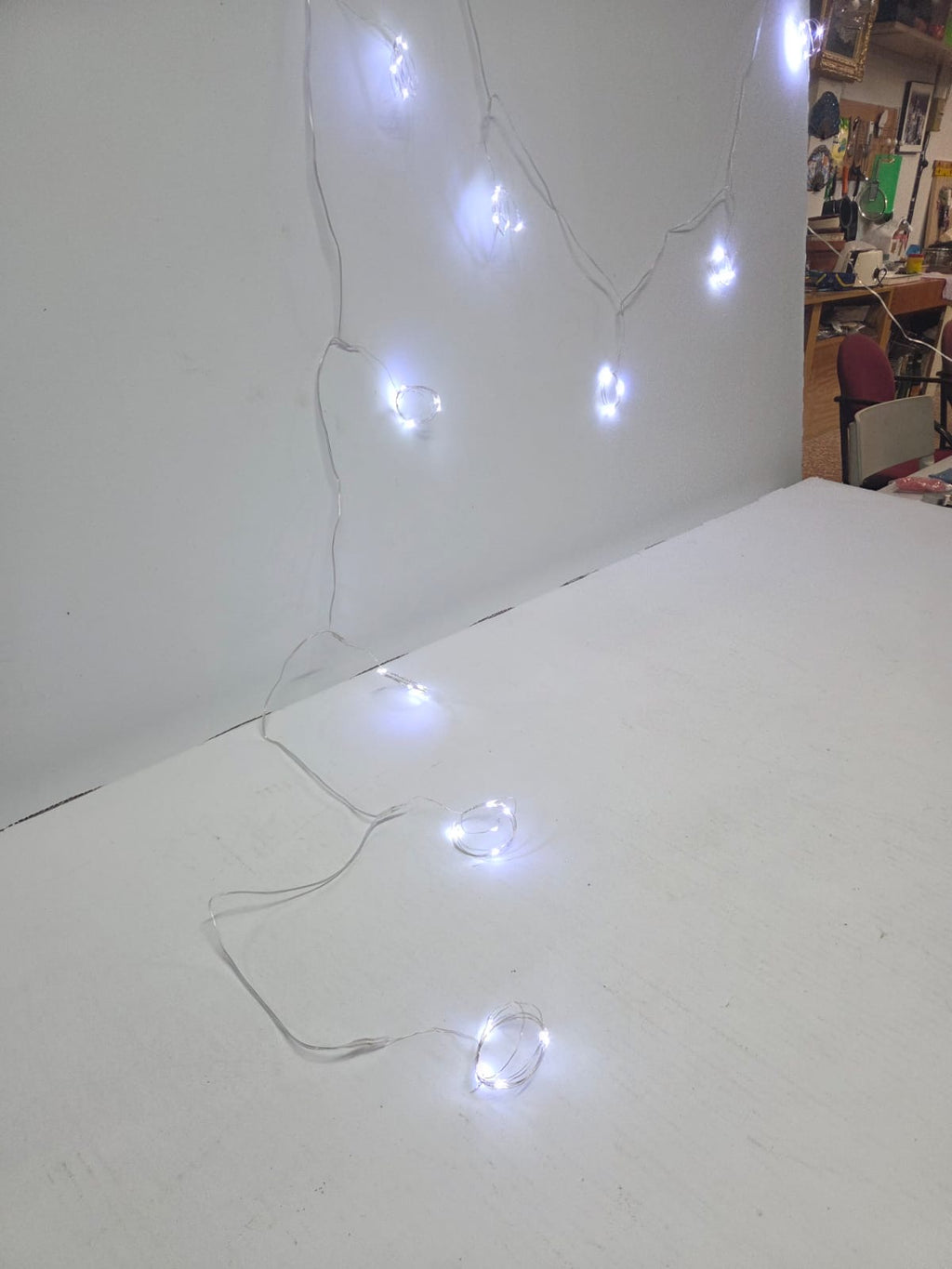 Guirlanda Cortina de Luces LED Micro Alambre de Cobre con Mando a Distancia (Luz Blanca Fría / 8 Modos de Iluminación)