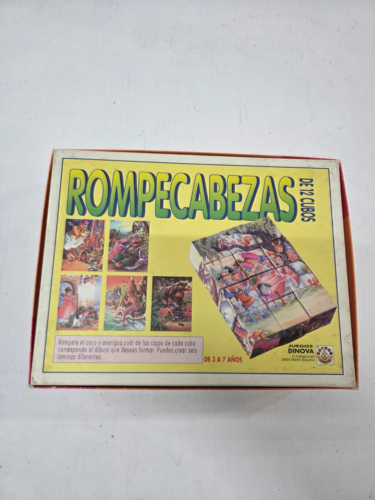 Rompecabezas de Cubos Vintage Dinova – Juego de 12 Cubos y 6 Láminas (Cuentos Infantiles)