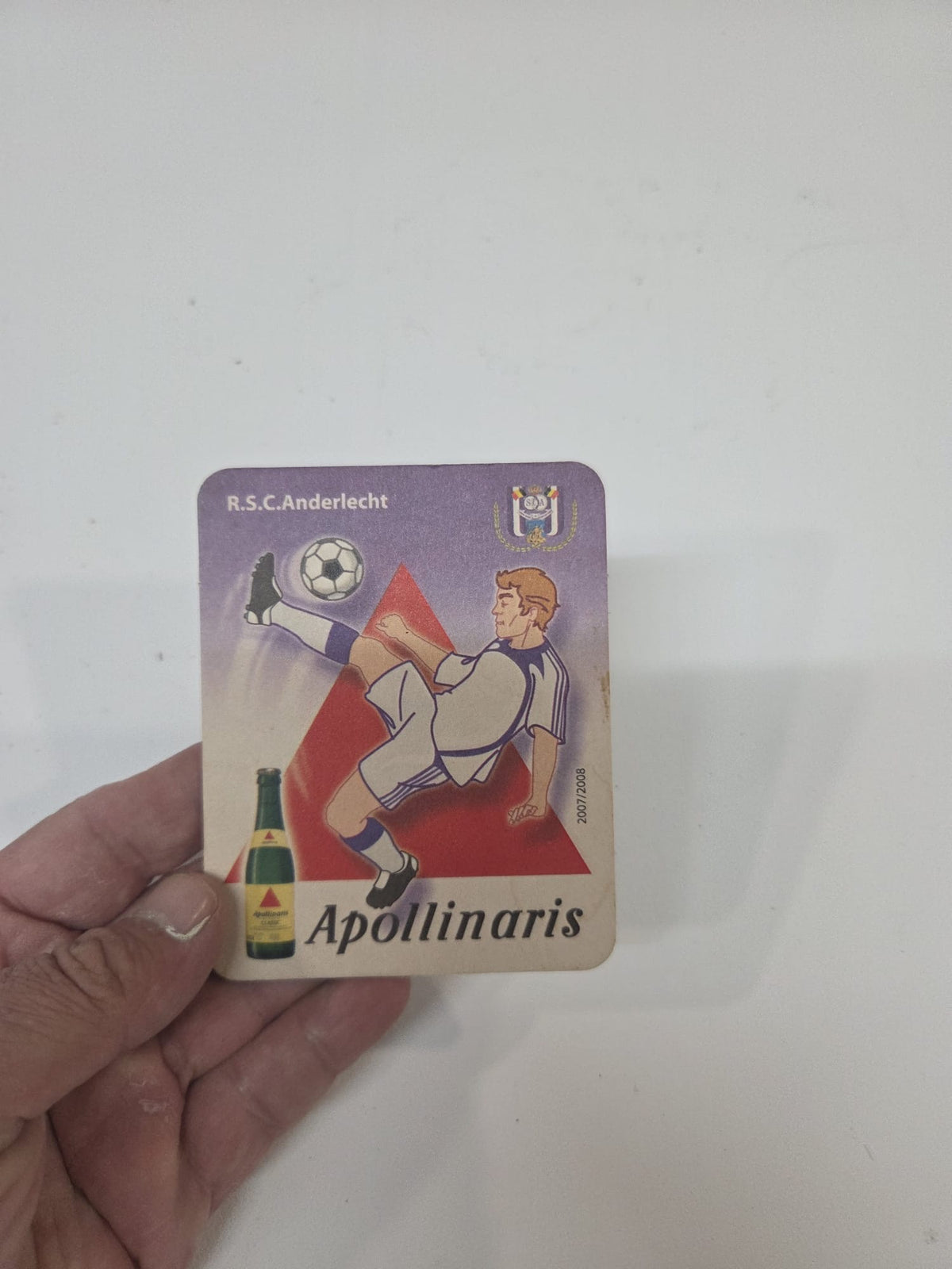 Posavasos Vintage R.S.C. Anderlecht - Publicidad Apollinaris (Temporada 2007/2008)
