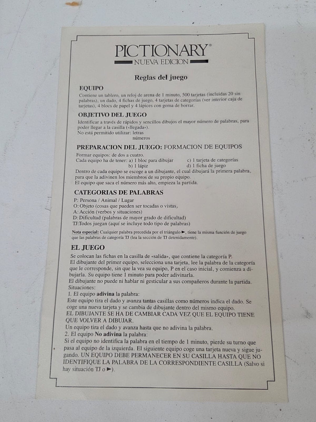 Juego de mesa Pictionary (Nueva Edición vintage - 2500 palabras)
