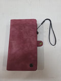 Cartera Caseme de Piel Sintética con Tarjetero y Correa (Color Granate/Vino)
