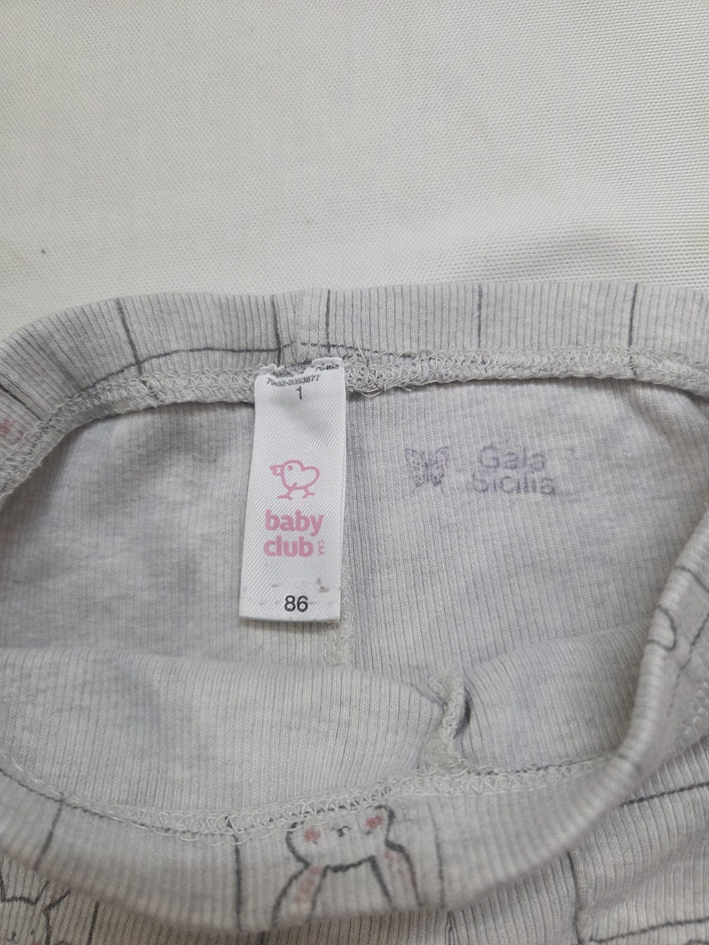 Leggings / Pantalón de Punto Baby Club (C&A) Talla 86 cm – Estampa Conejitos Gris