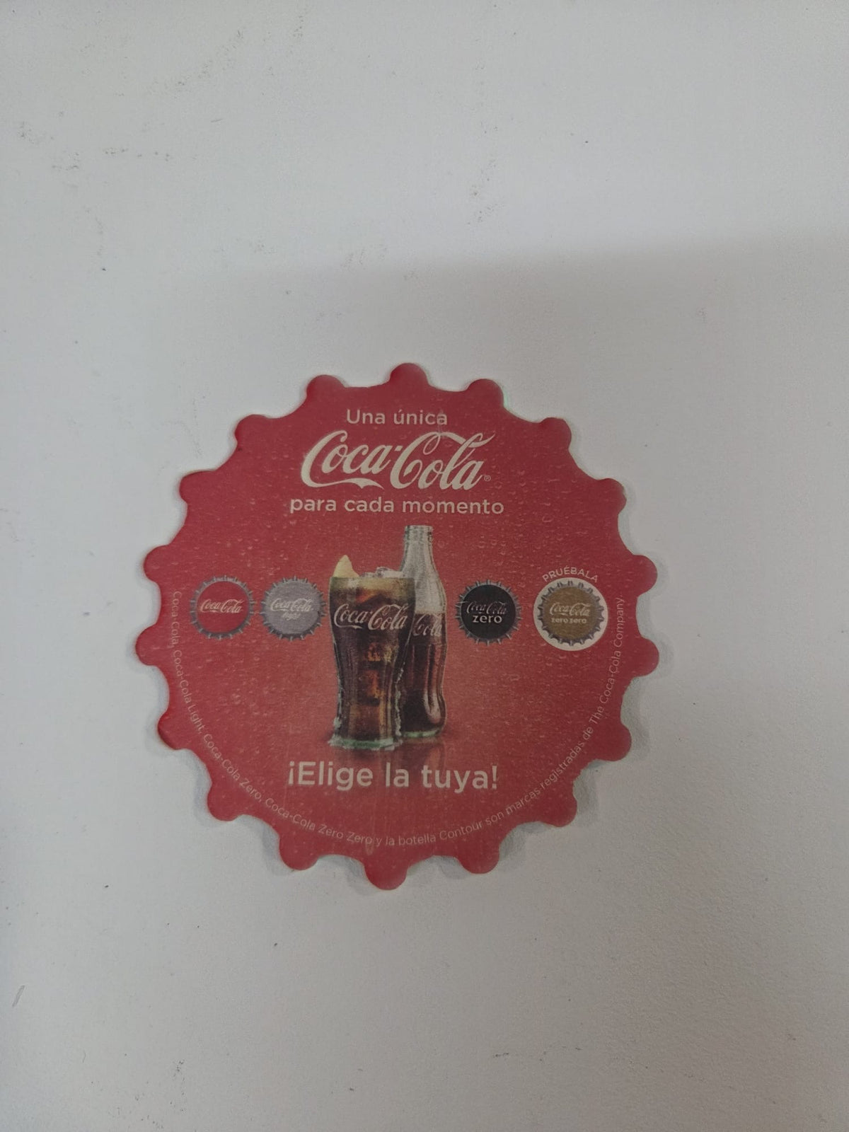 Posavasos Coleccionable Coca-Cola "Elige la tuya" / Coca-Cola Zero Zero (Forma de Chapa)