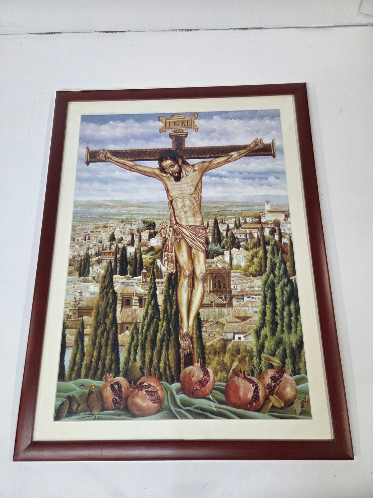 Cuadro Cuadro Cristo de los Favores de Granada con Marco – Obra Firmada por Hipólito Llanes (2001)
