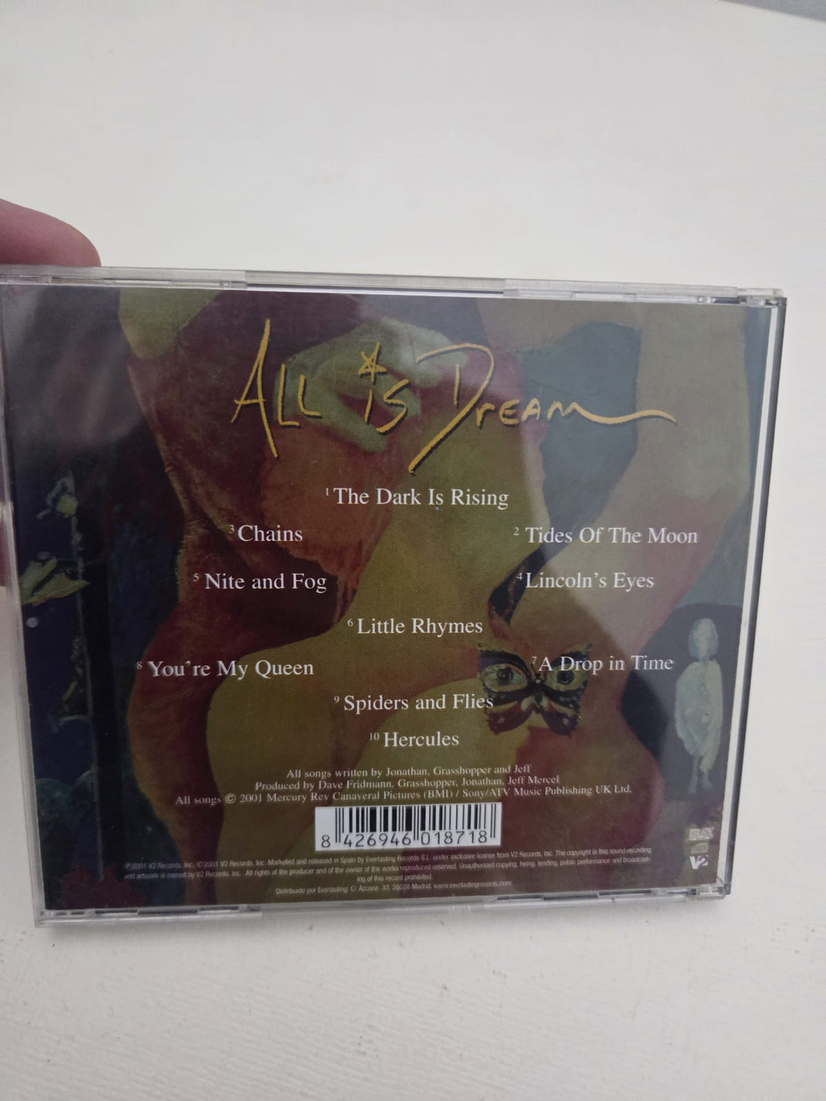 Álbum de estudio en formato CD original del grupo de rock alternativo/neo-psicodelia Mercury Rev, titulado All Is Dream (publicado en 2001 por V2 Records).  
 Lista de canciones incluida: The Dark Is Rising, Tides Of The Moon, Chains, Lincoln’s Eyes, Nite