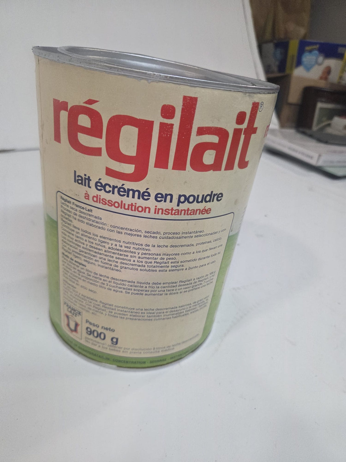 Lata Vintage Publicitaria Régilait (900g) – Bote de Metal Colección / Decoración