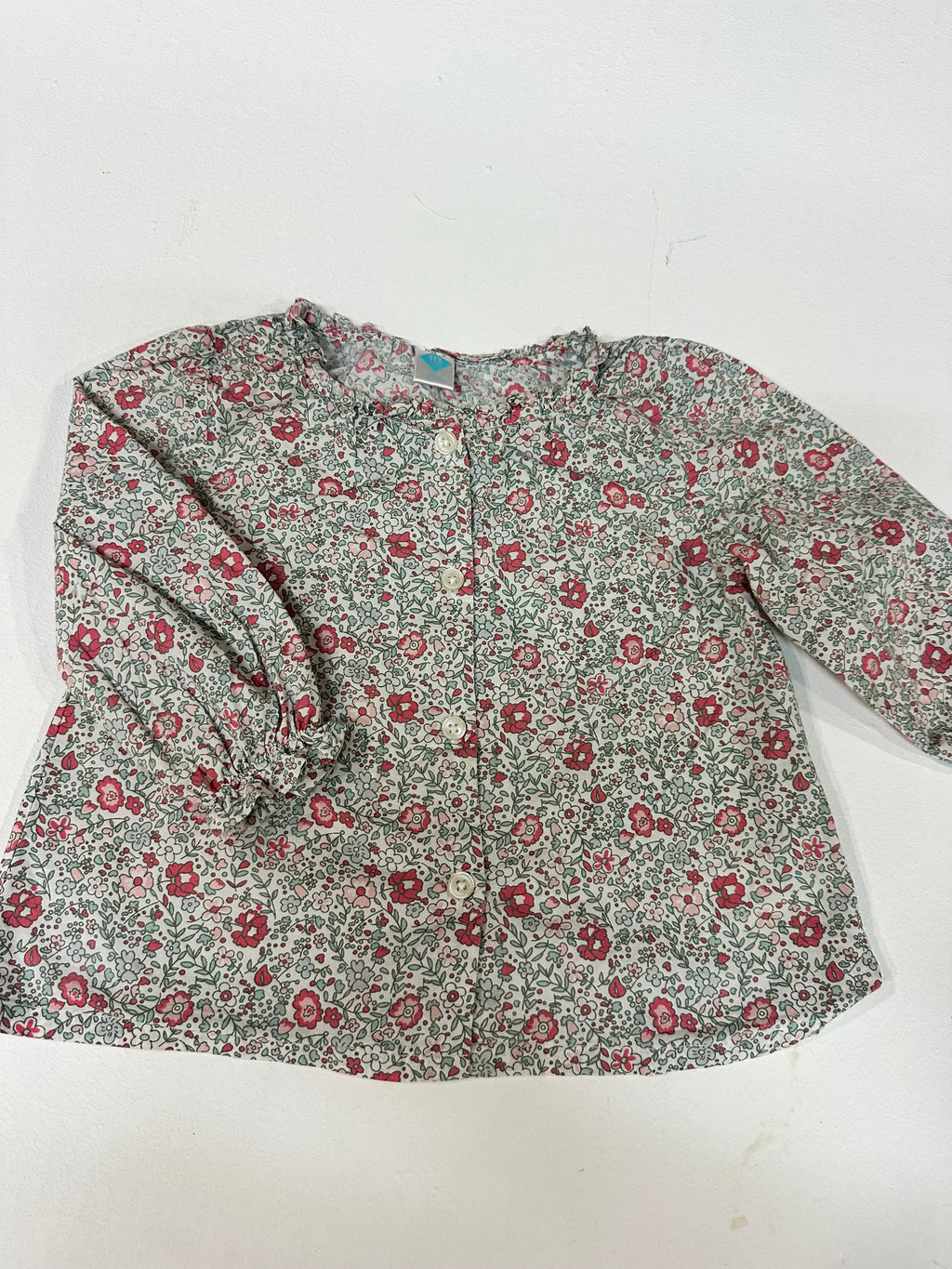Blusa/Camisa de manga larga estampada de flores TEX - Talla 18M