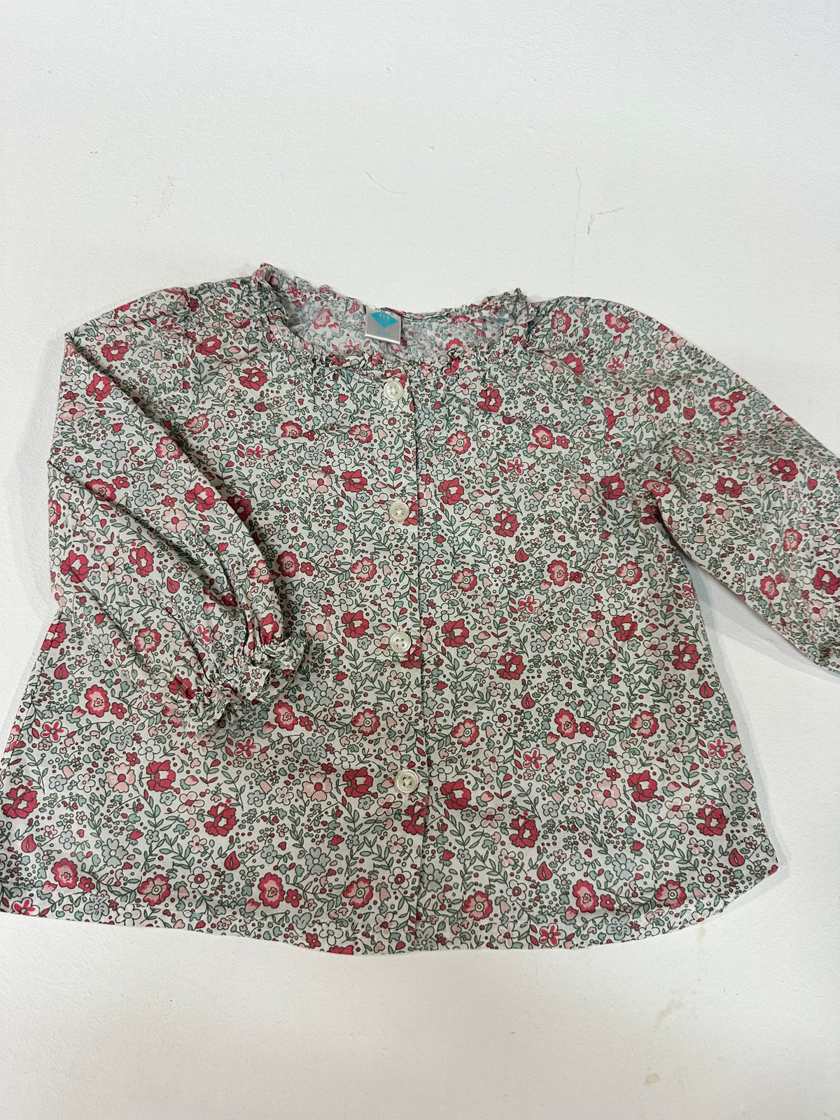 Blusa/Camisa de manga larga estampada de flores TEX - Talla 18M