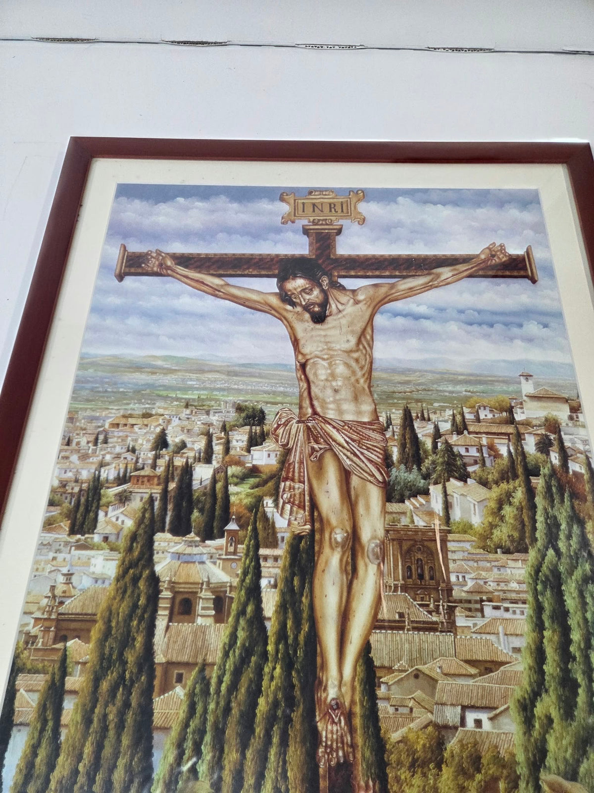 Cuadro Cuadro Cristo de los Favores de Granada con Marco – Obra Firmada por Hipólito Llanes (2001)