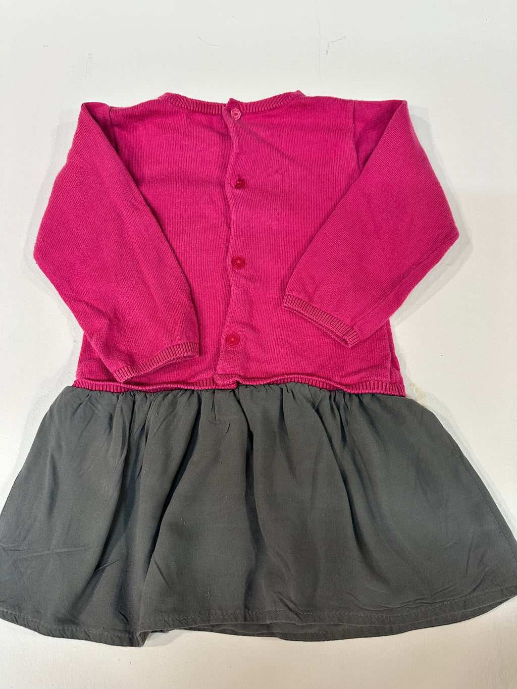 Vestido combinado punto y falda Obaïbi (Okaïdi) con zorro - Talla 18M (80 cm)