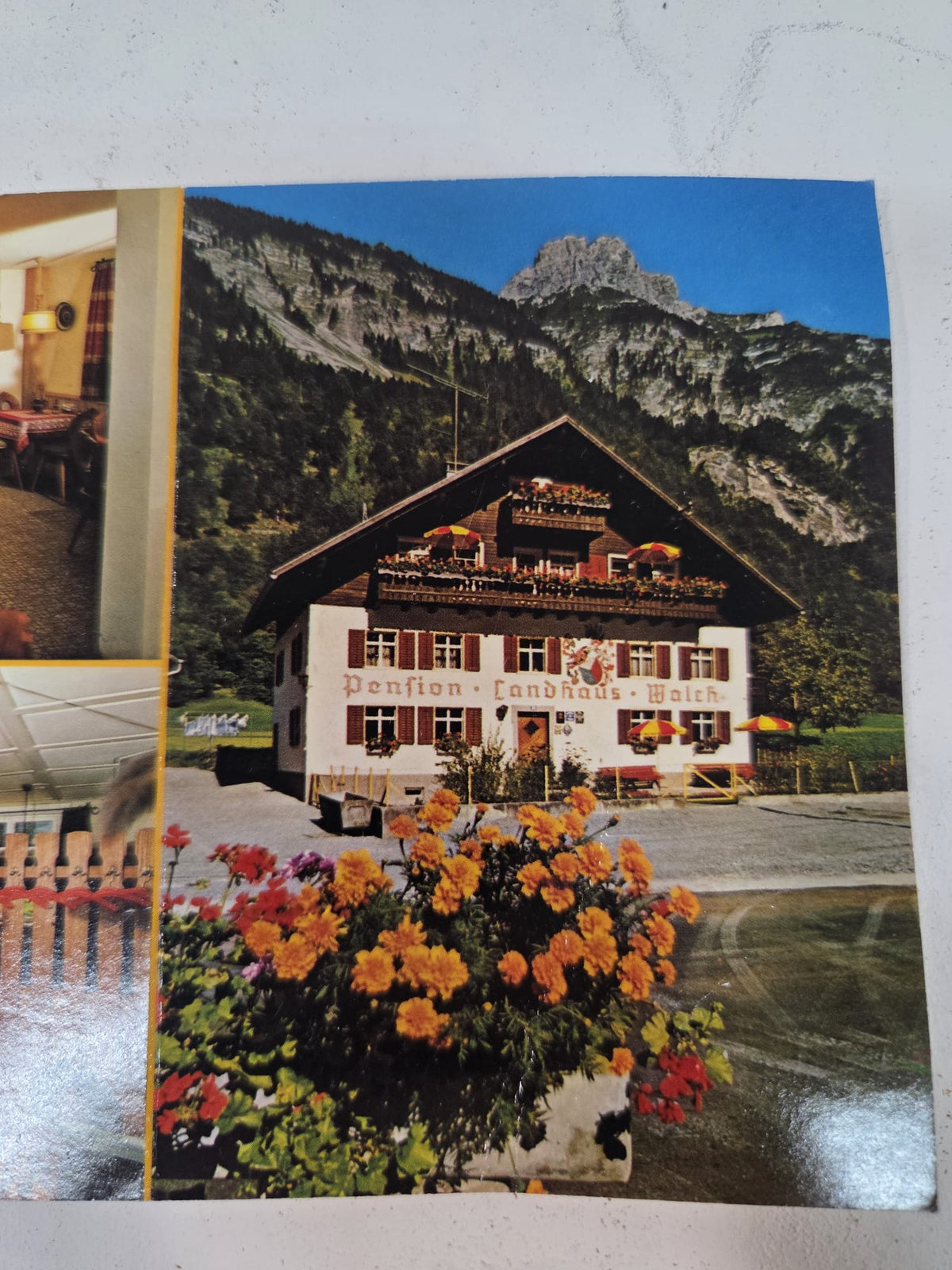 Postal vintage Pensión Landhaus Walch (Braz, Vorarlberg, Austria - 1987)