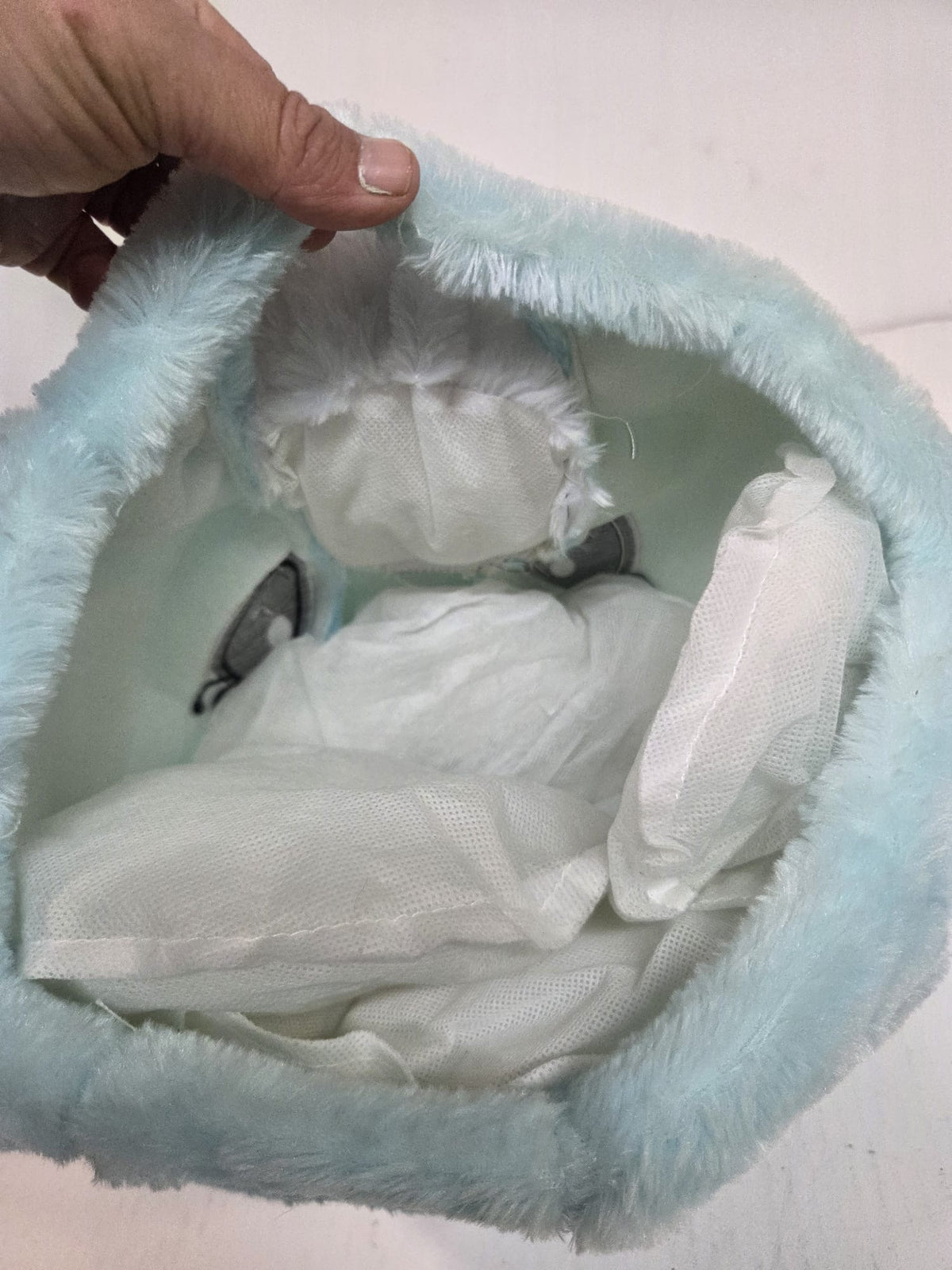 Máscara / Gorro de Peluche de Unicornio Azul (Acolchado y Suave)