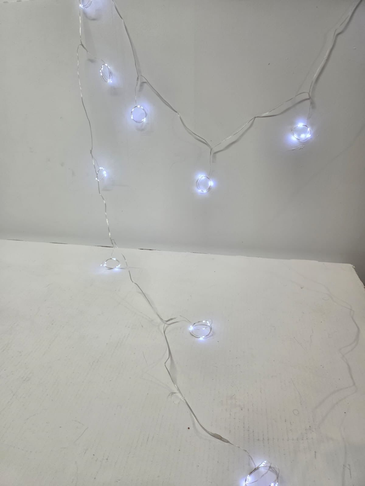 Guirlanda Cortina de Luces LED Micro Alambre de Cobre con Mando a Distancia (Luz Blanca Fría / 8 Modos de Iluminación)