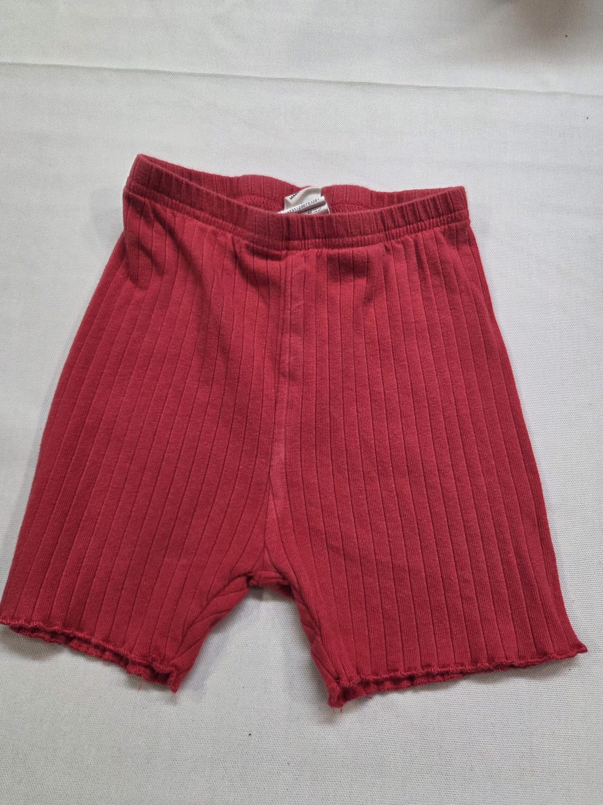 Pantalón corto / Biker de canalé SHEIN Niña - Rojo - Talla 2-3A (98 cm)