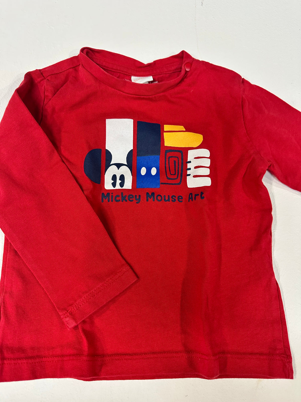 Camiseta manga larga Disney Baby "Mickey Mouse Art" roja - Talla 12-18 meses (80 cm)