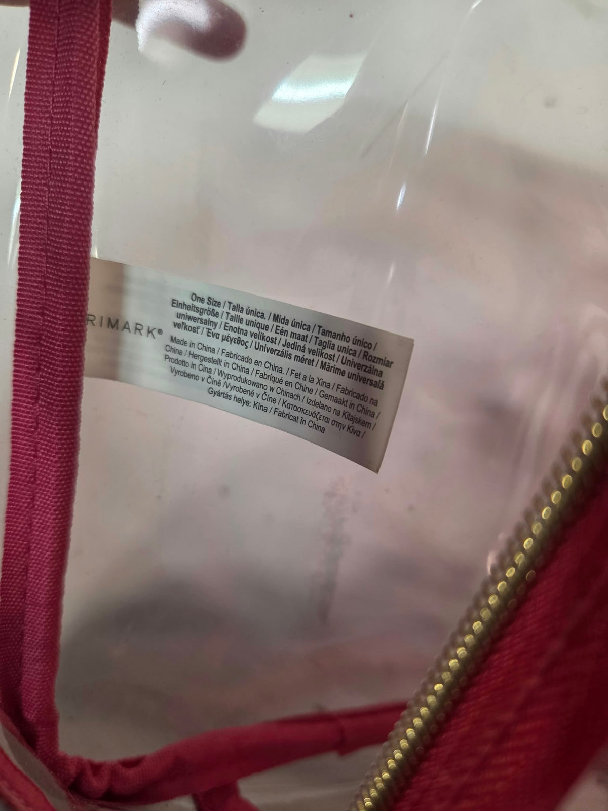 Neceser / Bolsito Transparente Rosa Primark – Inicial "S" con Purpurina 