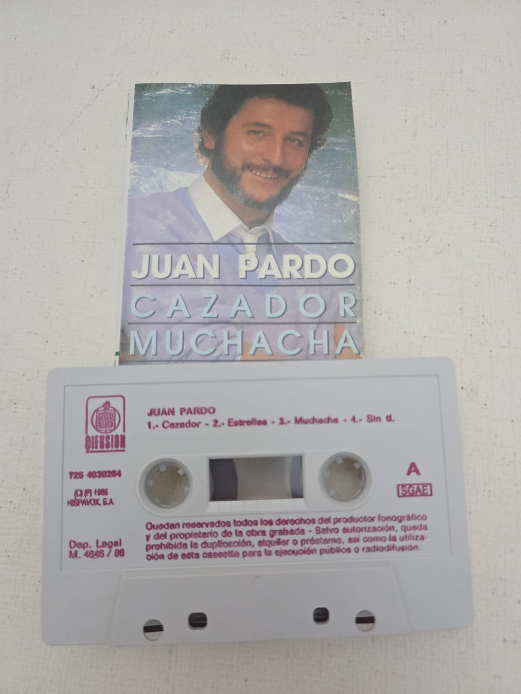 Cassette Juan Pardo - Cazador / Muchacha / No Me Hables (Edición Hispavox 1986) | Cinta Cassette Original