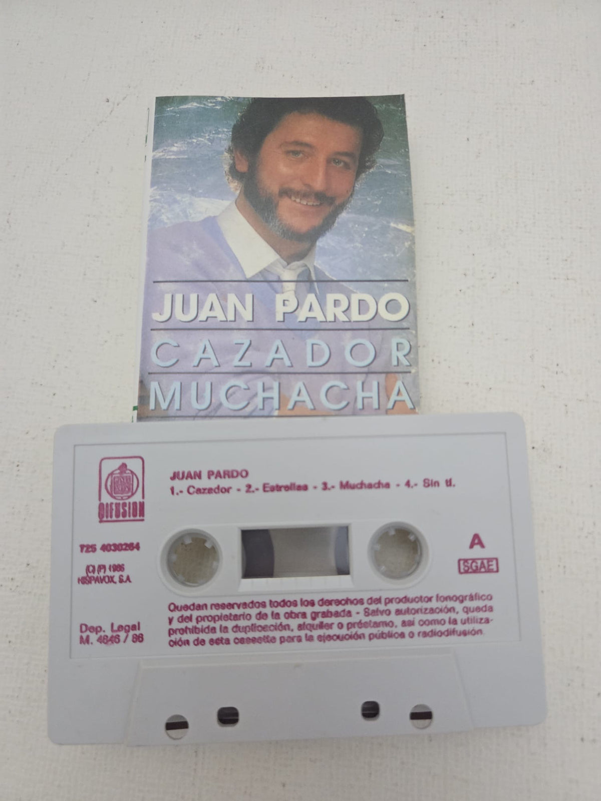 Cassette Juan Pardo - Cazador / Muchacha / No Me Hables (Edición Hispavox 1986) | Cinta Cassette Original