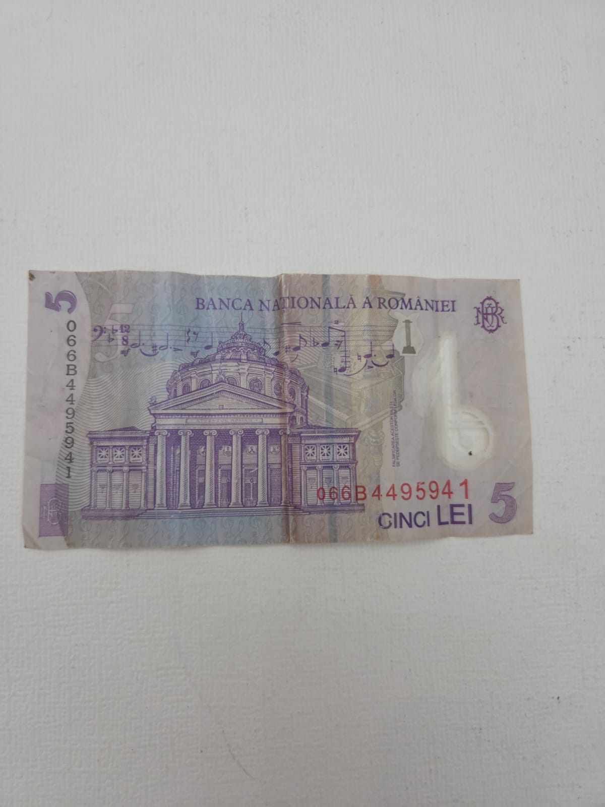 Billete 5 Lei Rumanía 2005 (George Enescu) - Polímero / Circulado