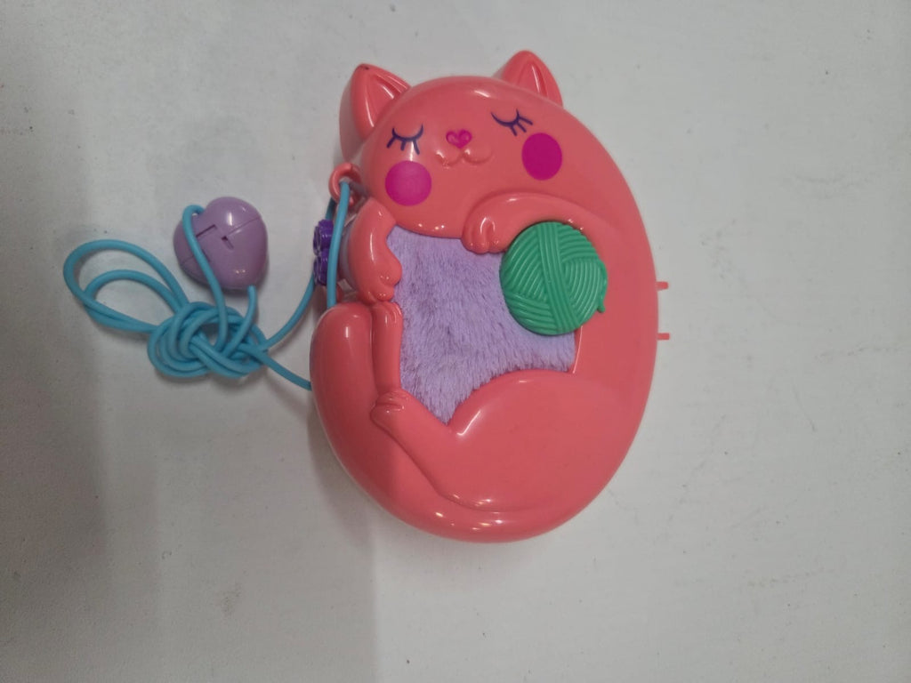 Polly Pocket - Estuche Juguete Gatito Dormilón Rosado (Mattel)
