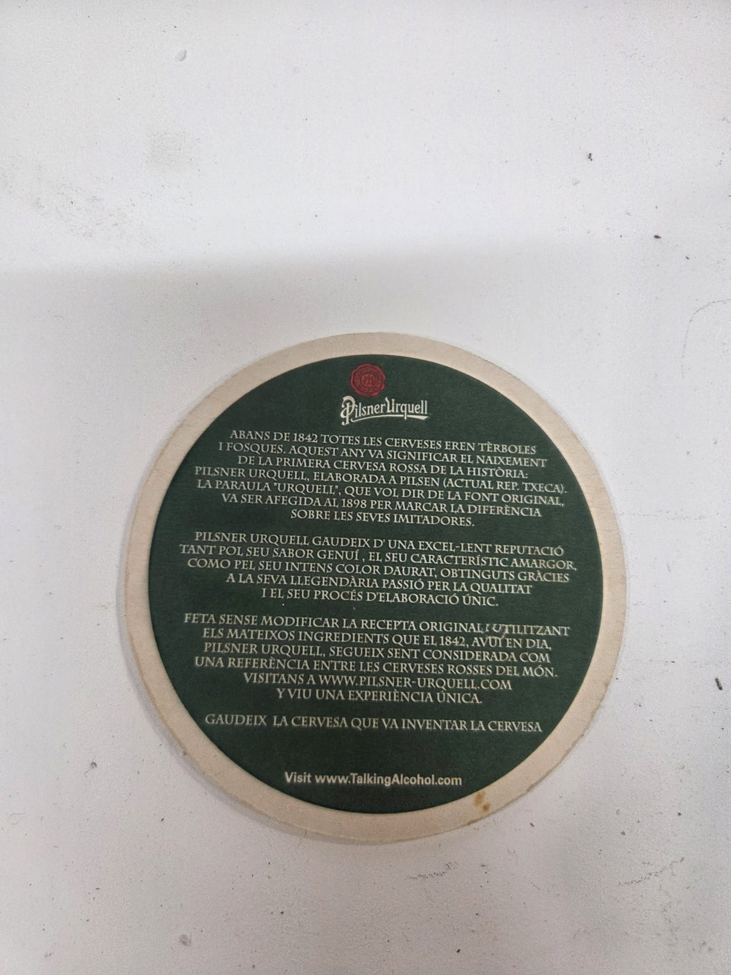 Posavasos Coleccionable Pilsner Urquell (En Catalán / Edición Especial)