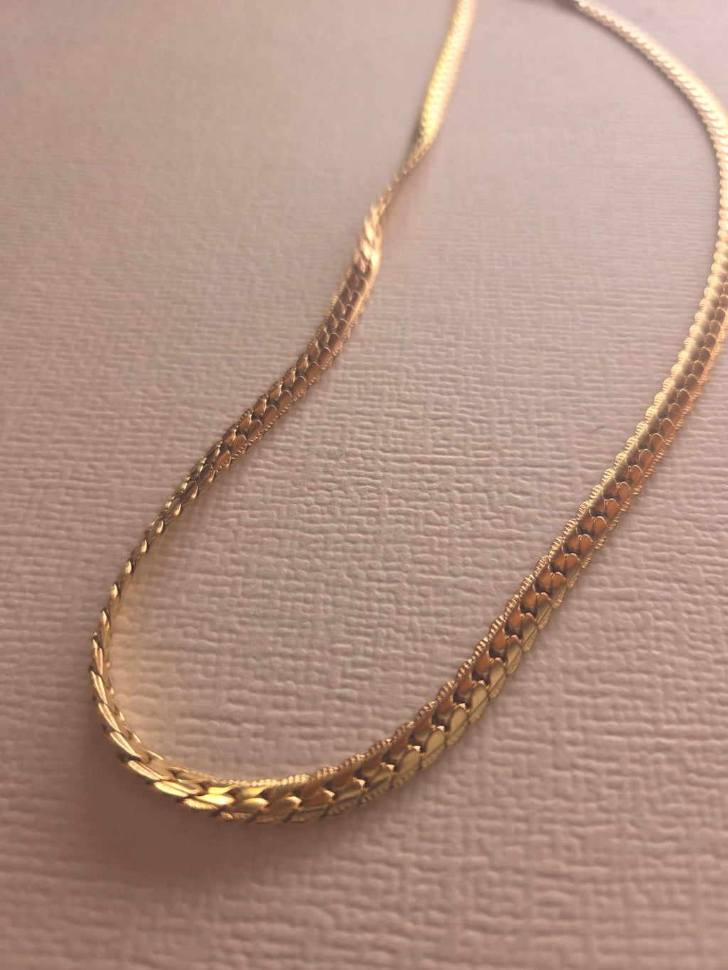 Cadena de Cadena Plana de Oro de 18K (Baño/Laminado) – 45 cm / 5 mm, Estilo Elegante Unisex