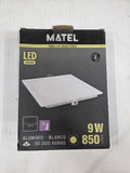 Panel LED Empotrable Cuadrado MATEL 9W – Luz Cálida 2700K (850 Lumens, Aluminio Blanco)