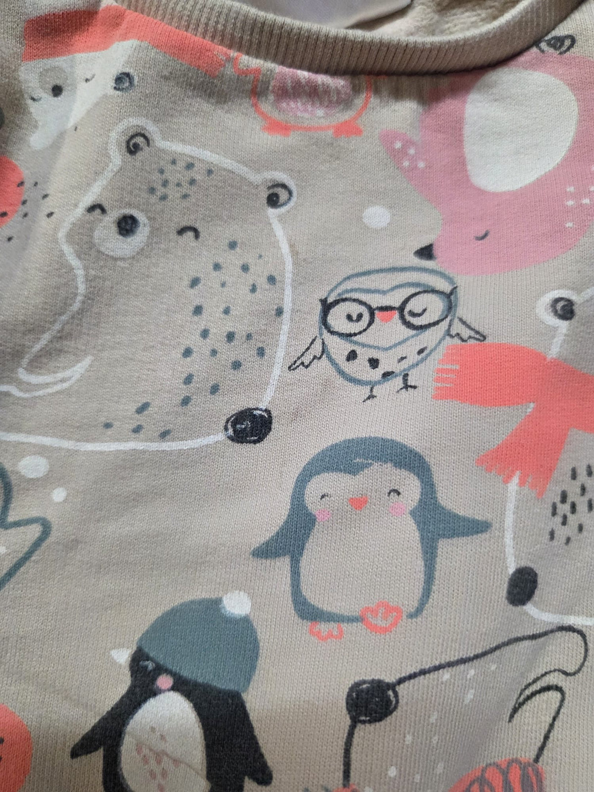 Sudadera Bebé "So Cute" Estampado Pingüinos y Osos – Talla 80 (9-12 meses)