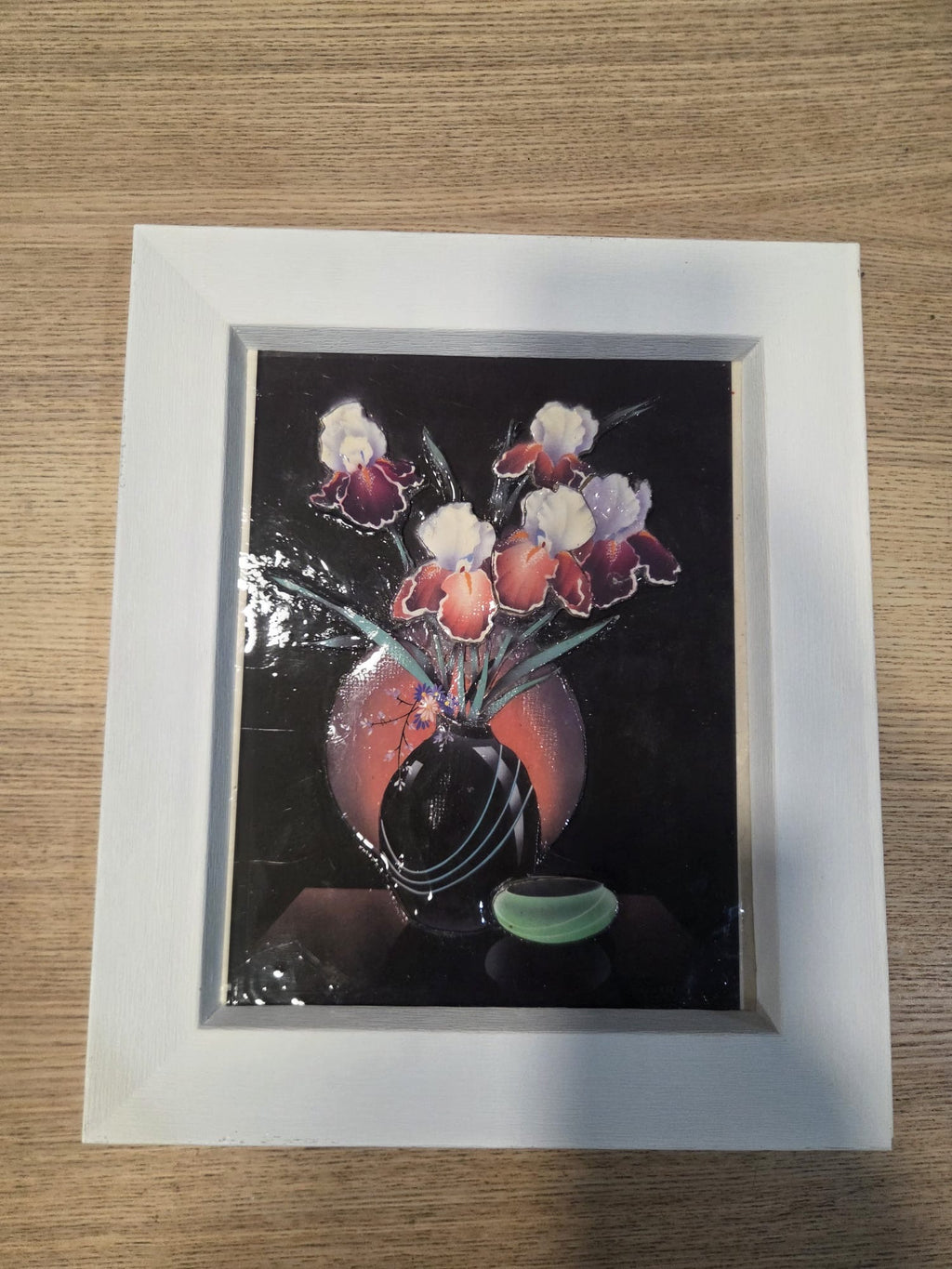 Cuadro Decorativo en Relieve 3D - Bodegón Floral / Lirios con Marco