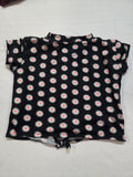 Camiseta Corta Negra Margaritas Talla 92 (2 Años) Nudo