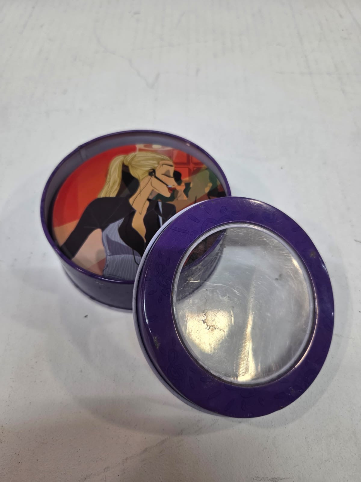 Set de 6 Posavasos de Metal Retro / Vintage "Modern Life" con Caja Metálica