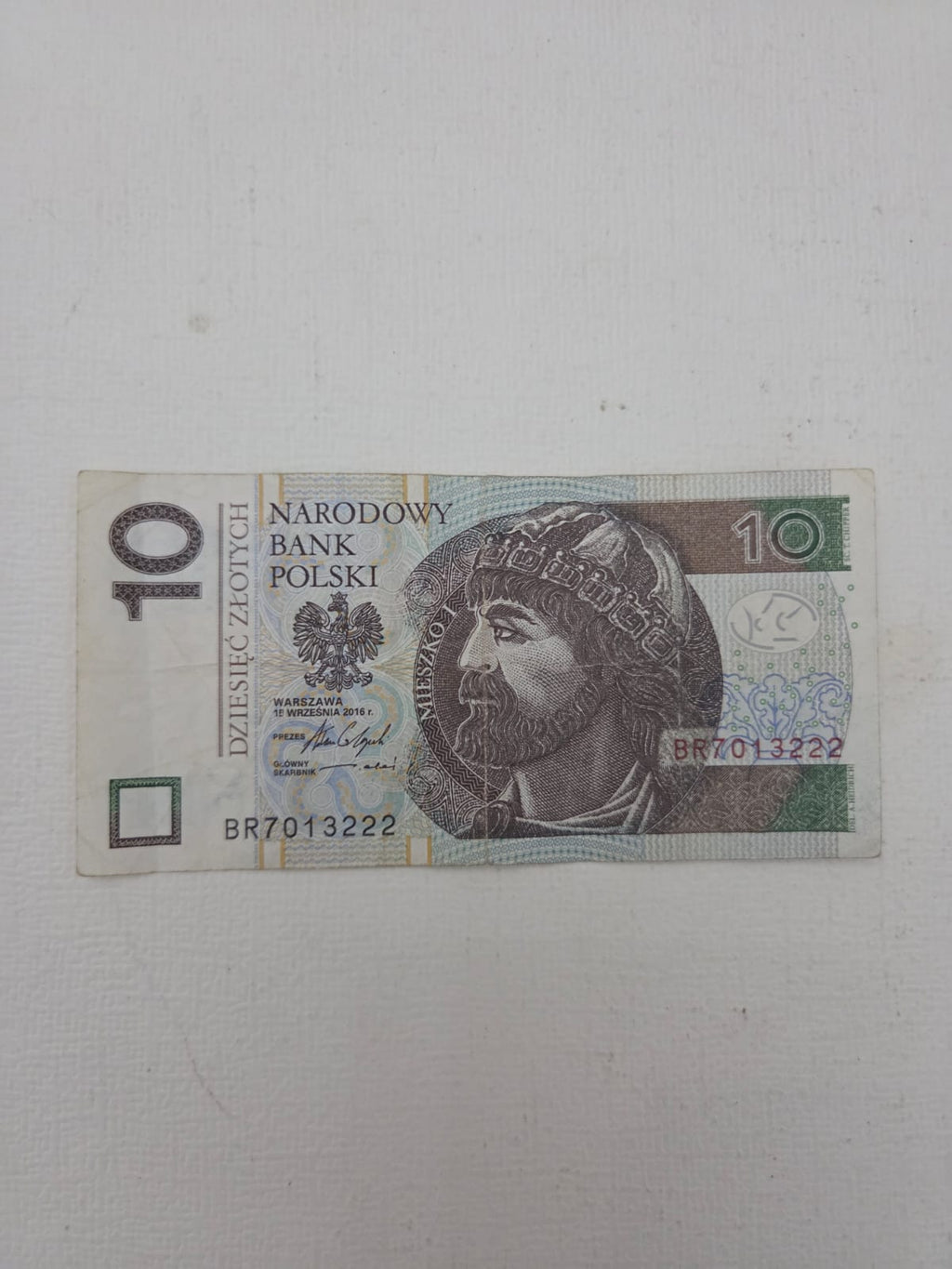 Billete Polonia 10 Zlotych 2016 - Narodowy Bank Polski - Mieszko I (Circulado)