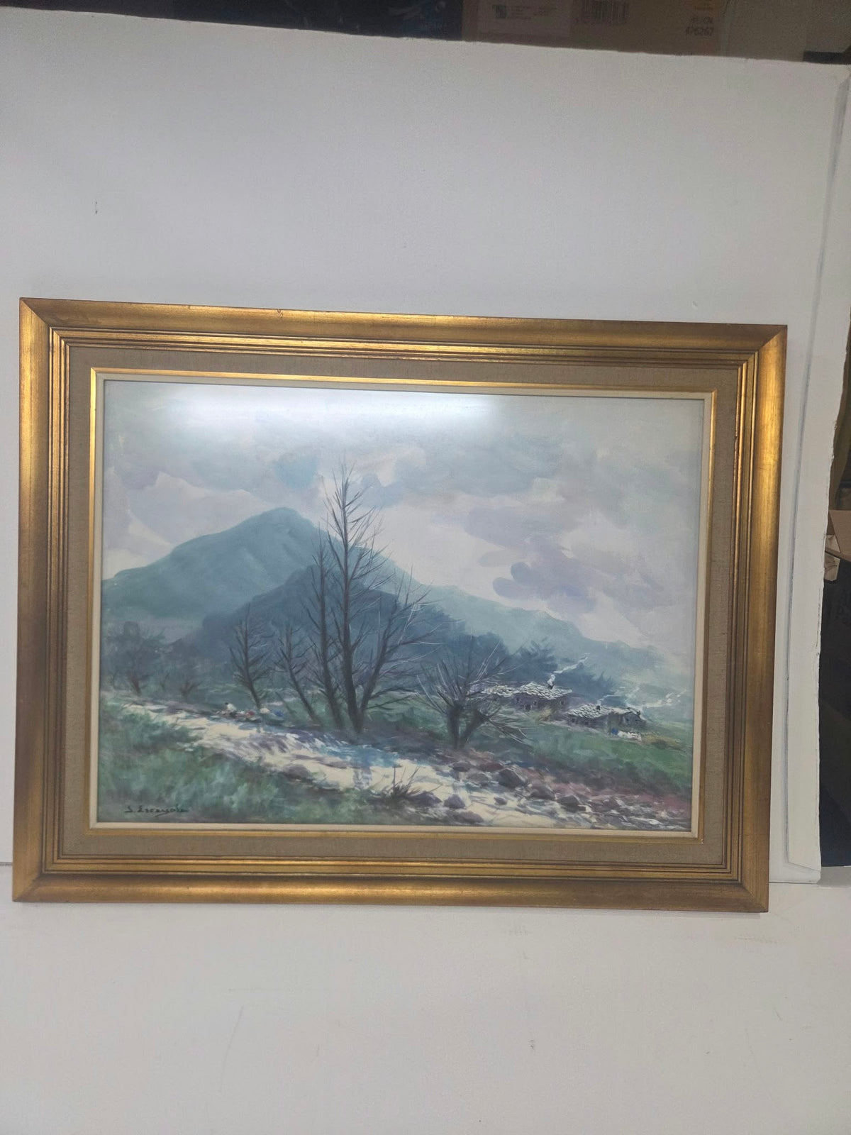 Cuadro Paisaje al Óleo / Acuarela – Firma J. Escayola (Enmarcado Clásico)
