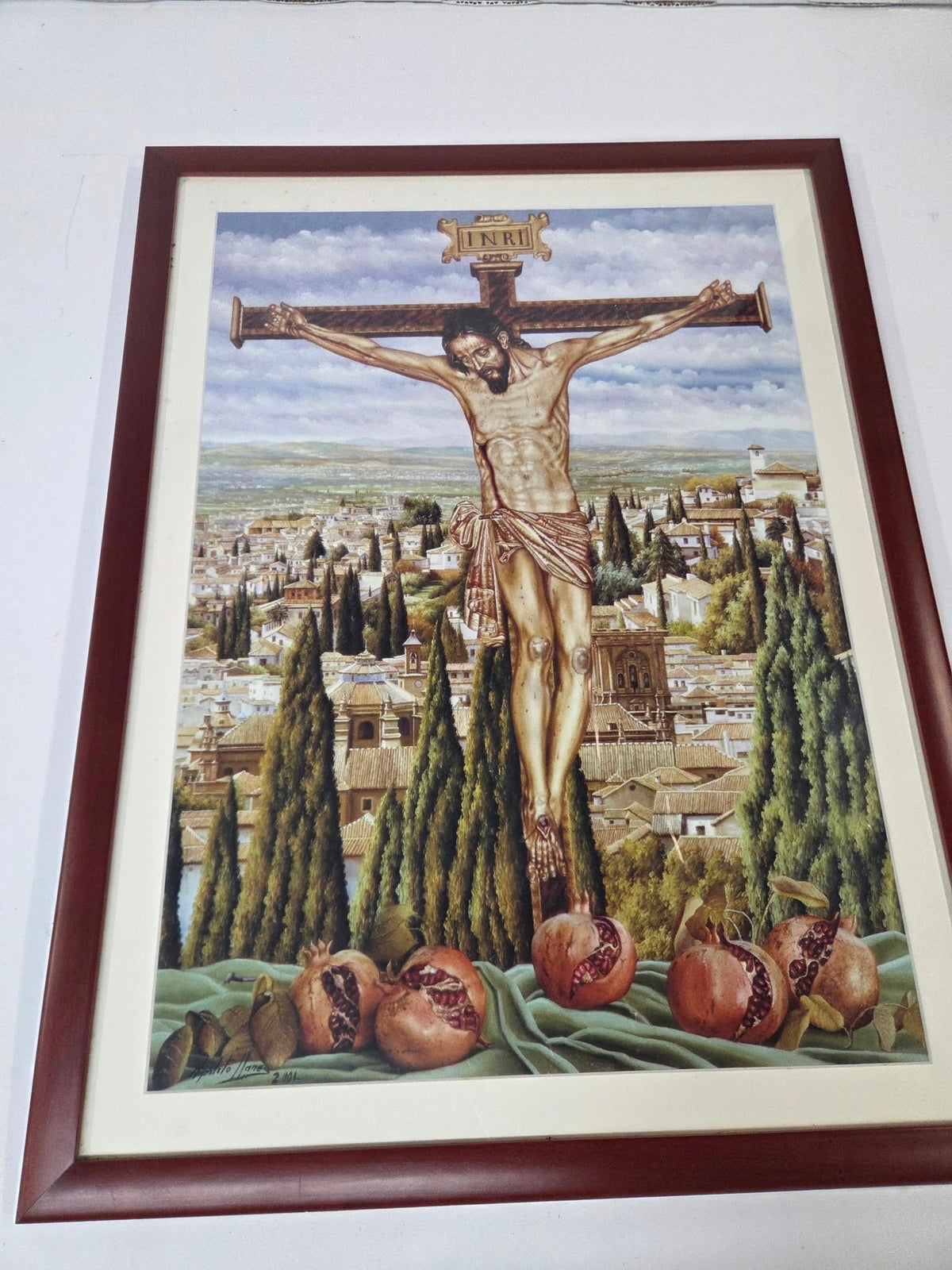 Cuadro Cuadro Cristo de los Favores de Granada con Marco – Obra Firmada por Hipólito Llanes (2001)