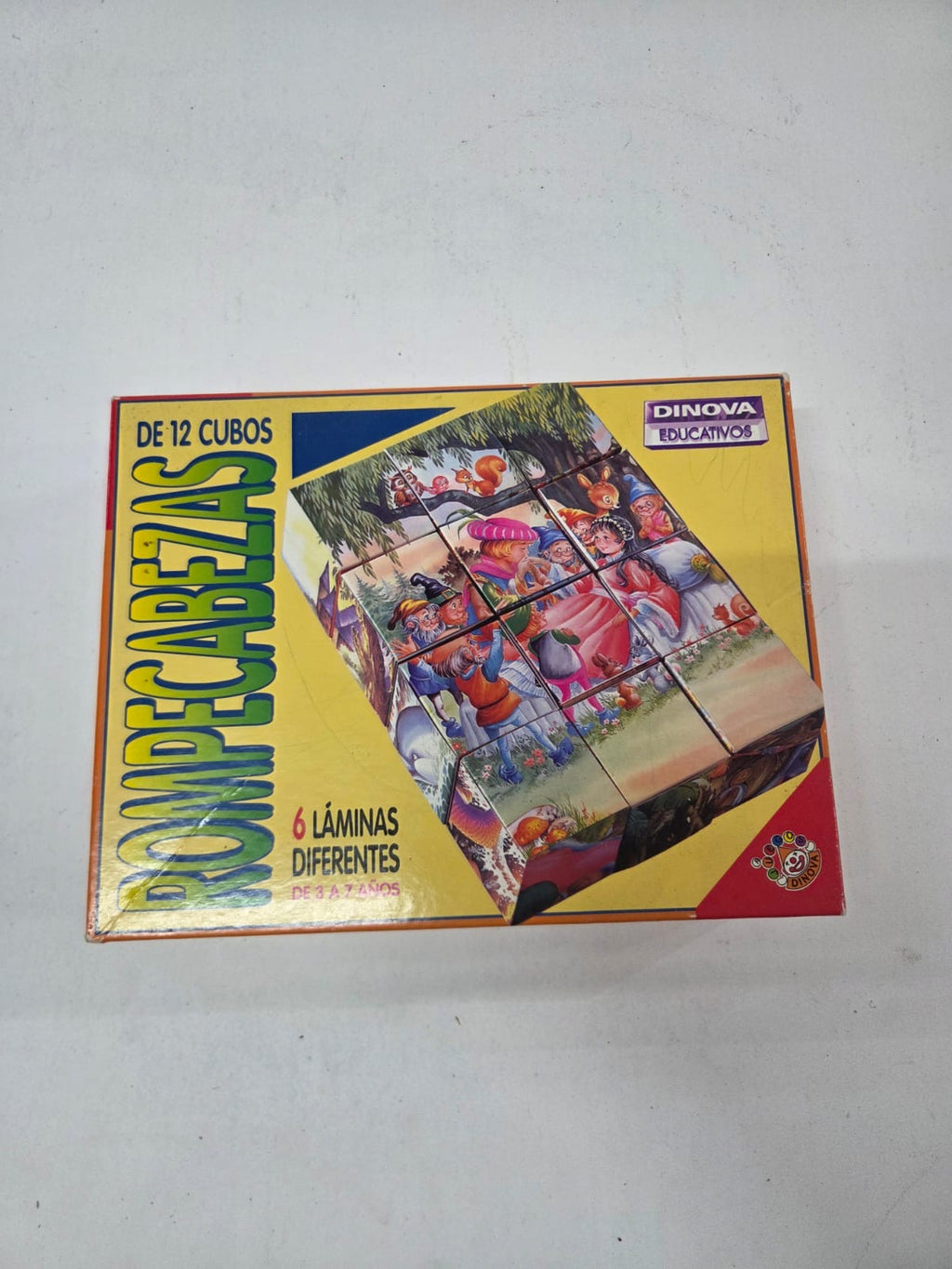 Rompecabezas de Cubos Vintage Dinova – Juego de 12 Cubos y 6 Láminas (Cuentos Infantiles)