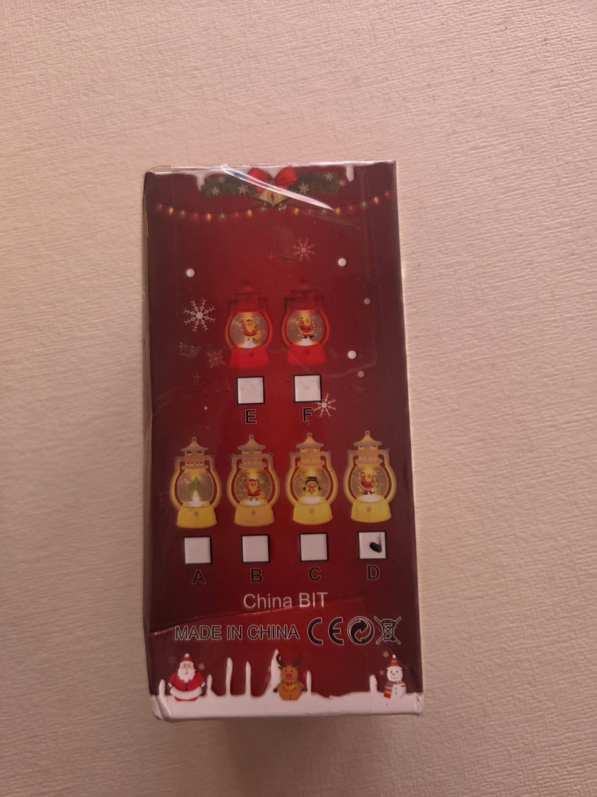 Farol de Navidad Portátil LED con Luz Cálida – Papá Noel)
